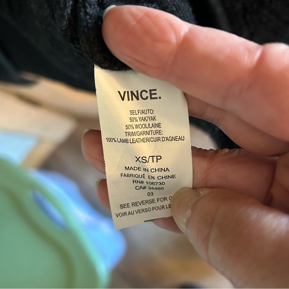 VINCE Wool Blend Shawl Neck Open Cardigan. Size XS. - Picture 5 of 15